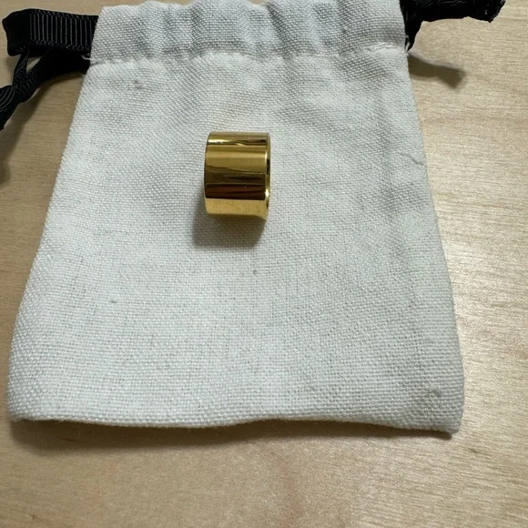 14k gold plated cigar band ring - Picture 2 of 3